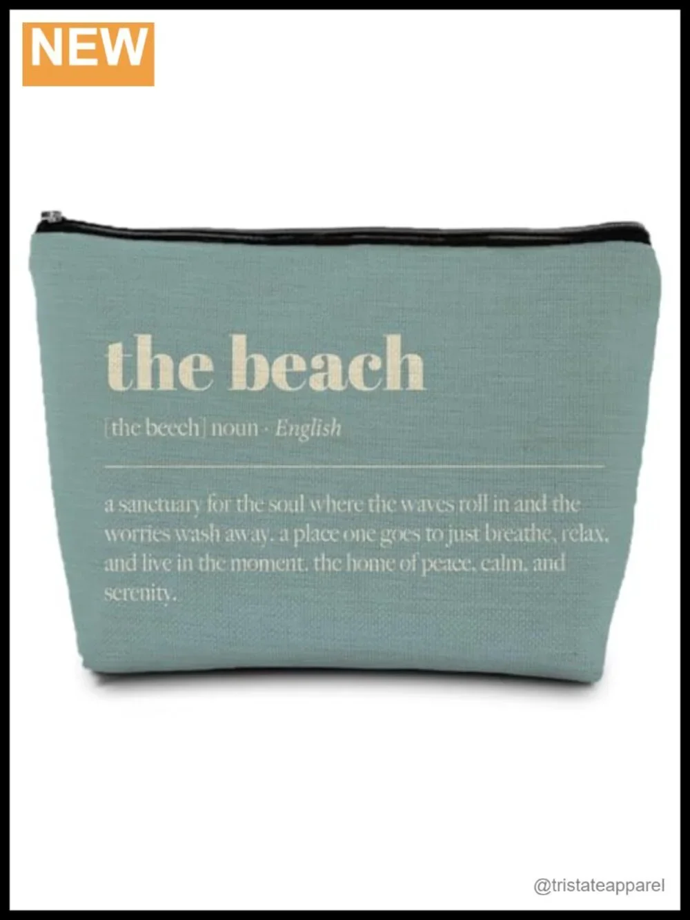 Canvas Cosmetic Bag with Zipper Closure, Travel Makeup Pouch Linen